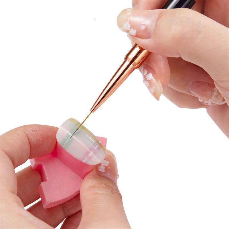Makeup Tools Professional Nail Art Brush Set 5pcs Double Ended Brushes For Long Lines Thin Liner Nails Detail 231020