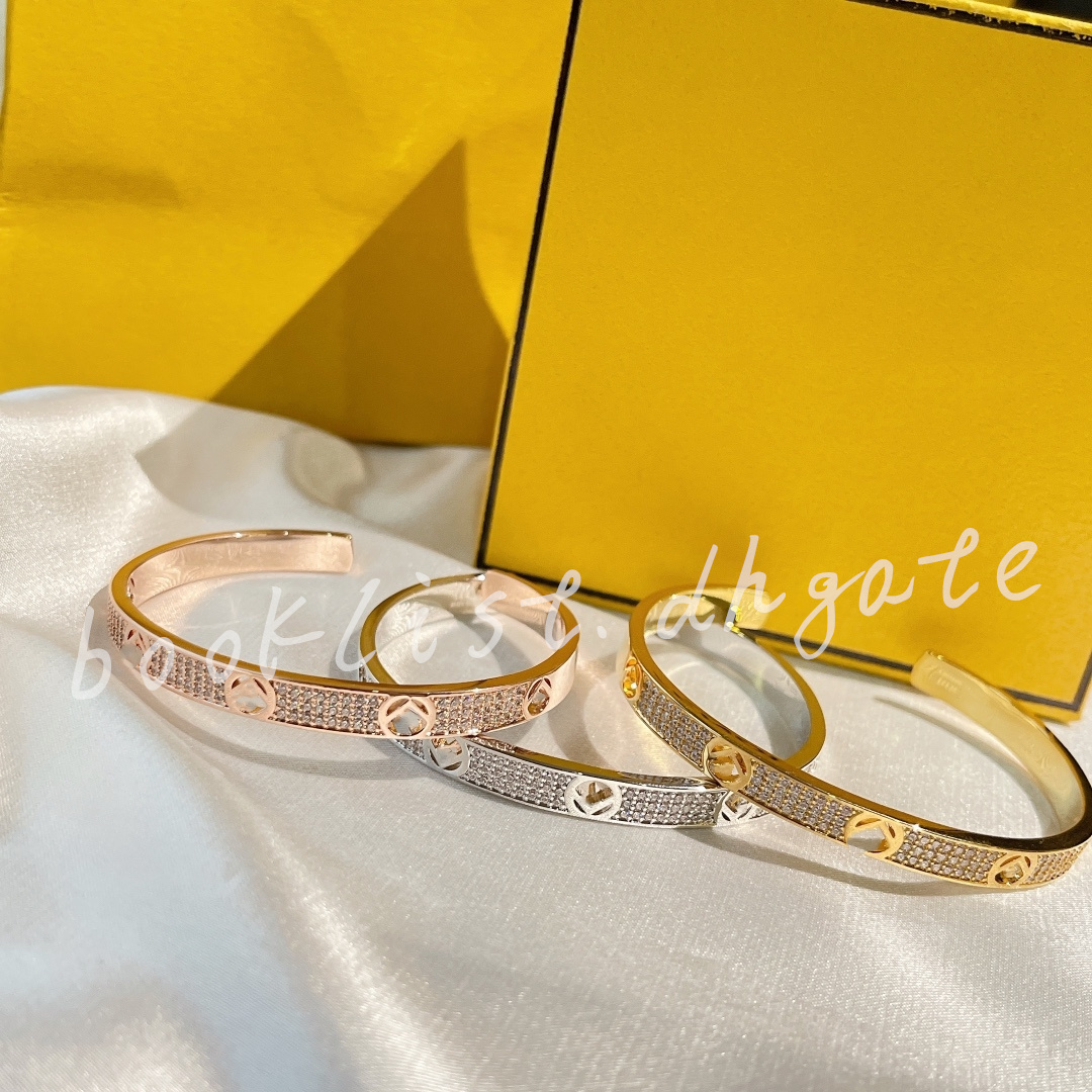 Fashion Designer Bracelets Diamond Bangle Double T Bracelets With Gift Box