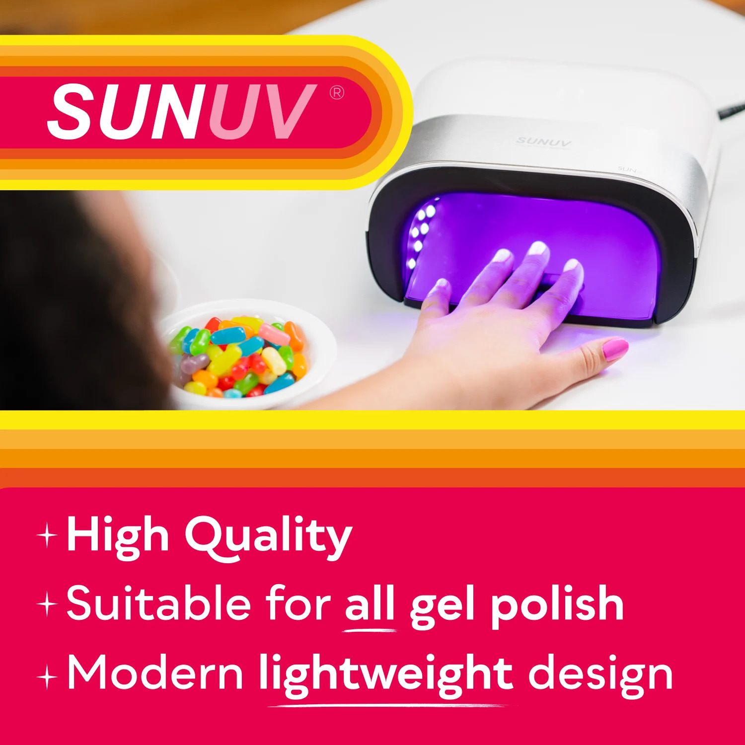 Nail Dryers SUNUV SUN3 Dryer Smart 2 0 48W UV LED Lamp with Timer Memory Invisible Digital Display Drying Machine 231020