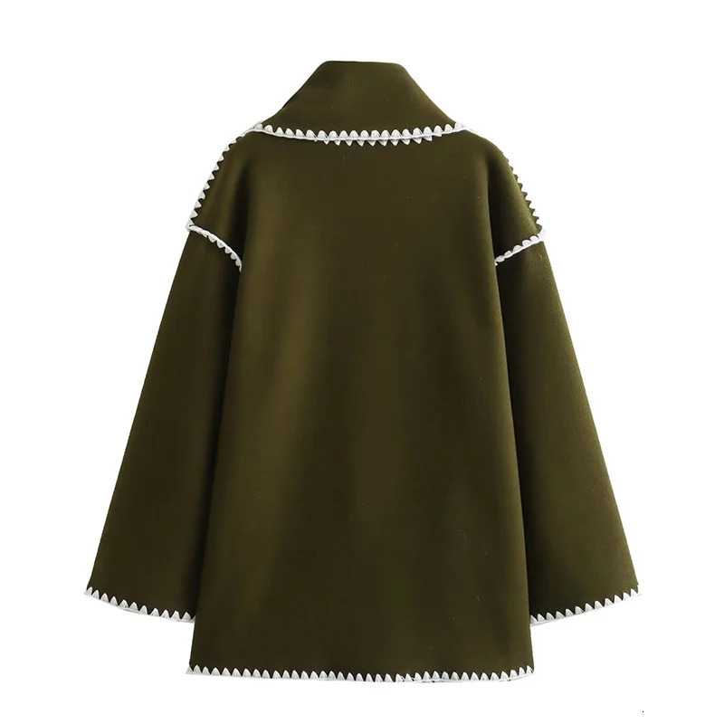 Jackets Autumn Winter Fashion Tassels Women's Loose Pocket Button Woolen For Women Casual Female Jacket Coat 231020