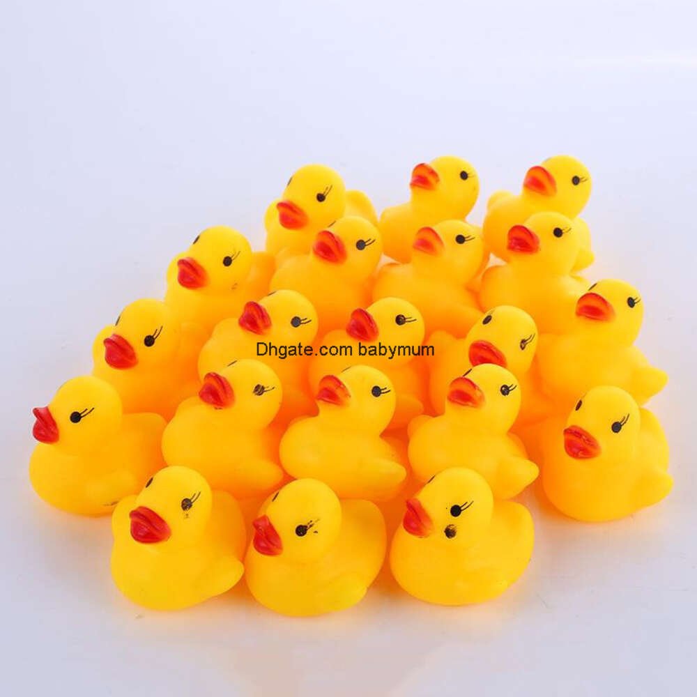 High Quality Baby Bath Water Duck Toy Sounds Mini Yellow Rubber Ducks Bath Small Duck Toy Children Swiming Beach Gifts K9