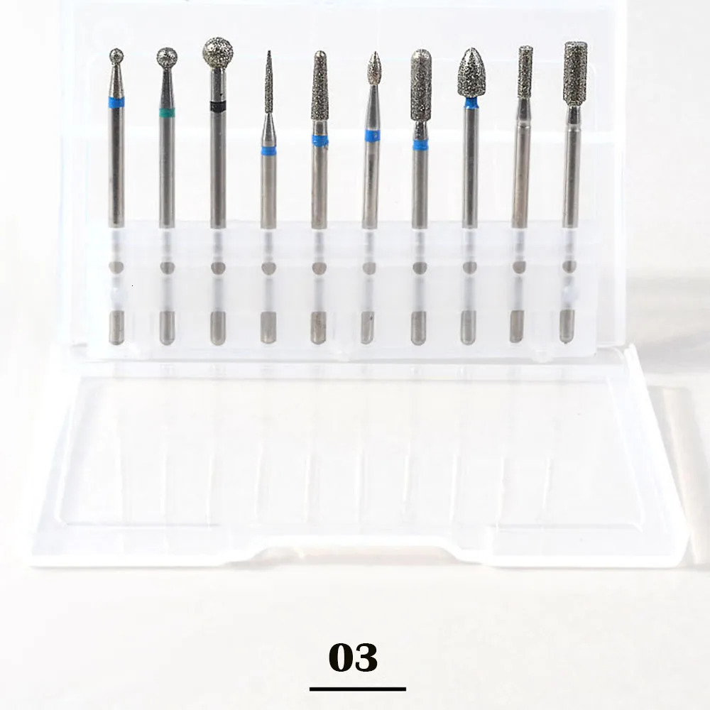 Nail Manicure Set 10Pcs box Multi Functional Cutters Electric Drill Bits For Pedicure Tungsten alloy Grinding Head Tools 231020