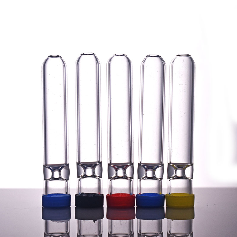 10pcs Thick Pyrex One Hitter Bat Cigarette Holder Glass Steamroller Pipe Filters for Tobacco Dry Herb Oil Burner Hand Pipe
