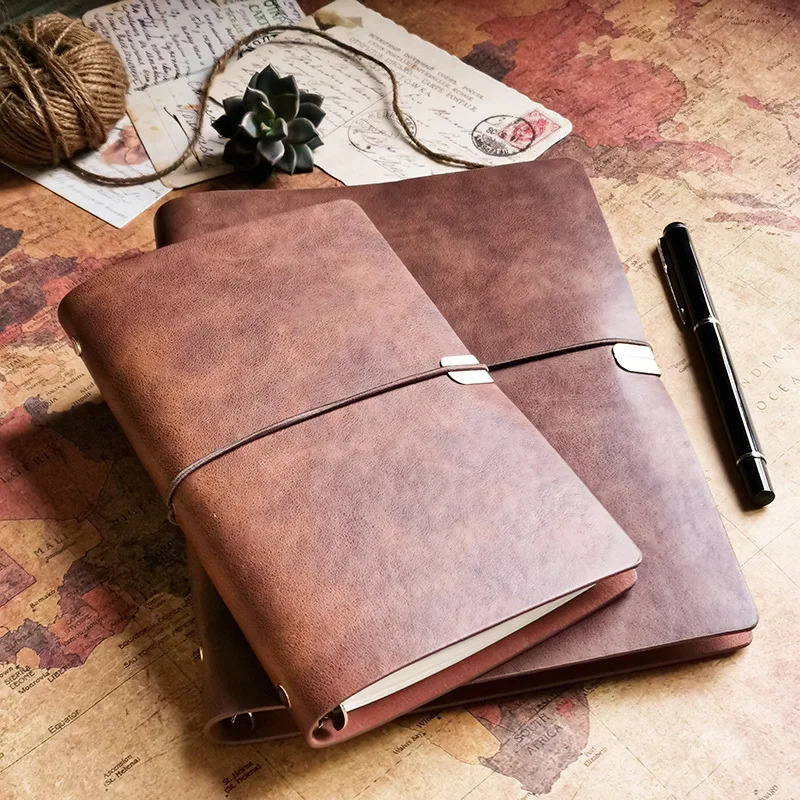 Notepads Retro A6/A5/B5 Soft Pu Leather Travel Journal Notebook 80 Sheets Loose-leaf Binder Diary Agenda Planner School Stationery 231020 - view 6