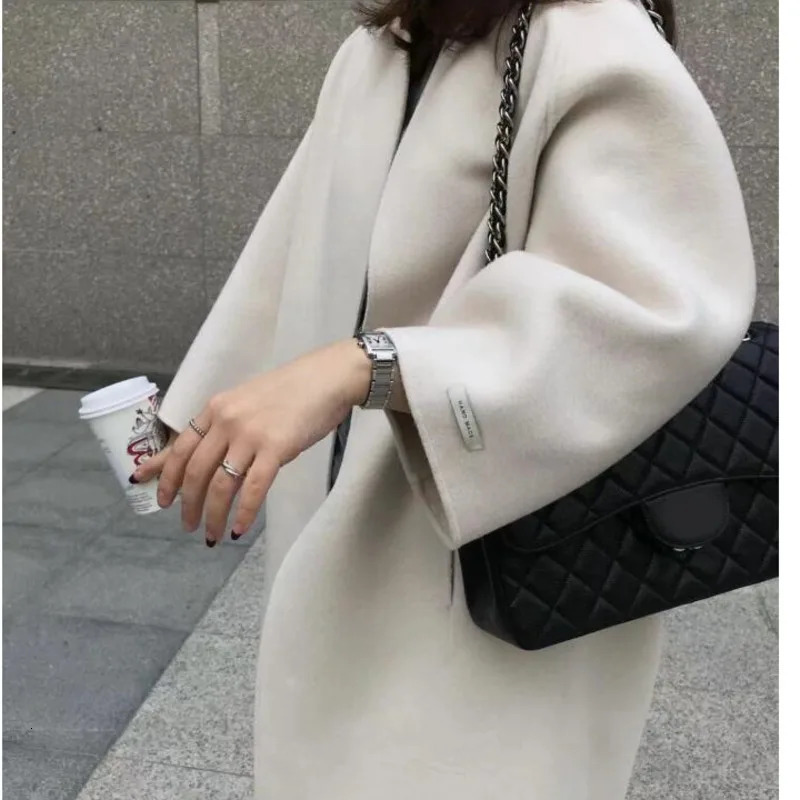Womens Wool Blends Autumn and winter explosive woolen coat womens long solid color straight 231020
