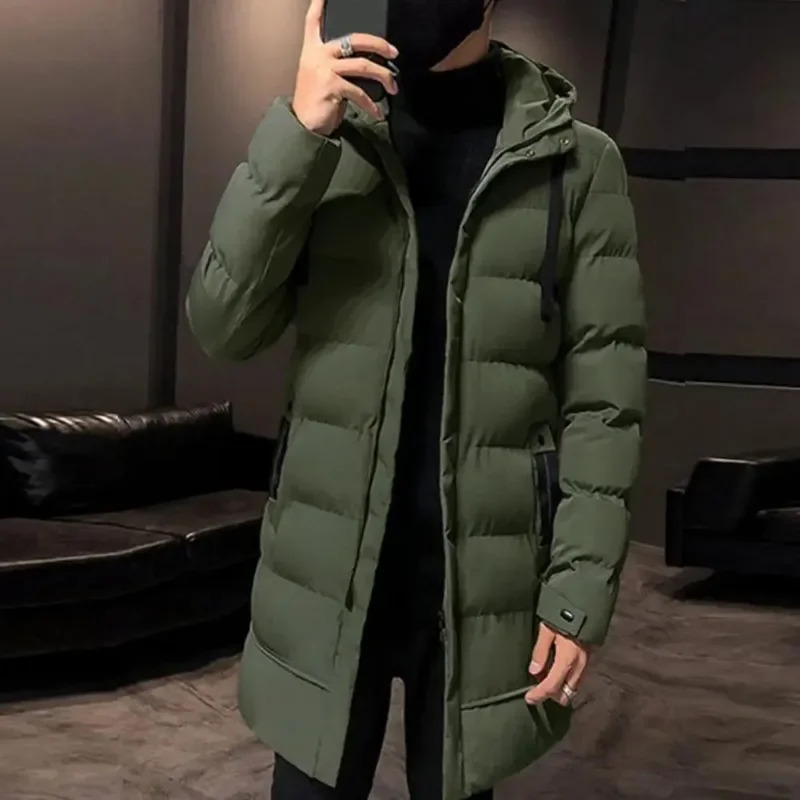 Men's Down Parkas 2023 Winter Men Long Jackets Windbreaker Hooded Coat Casual Outerwear Male Jacket Cotton Padded Coats 231020