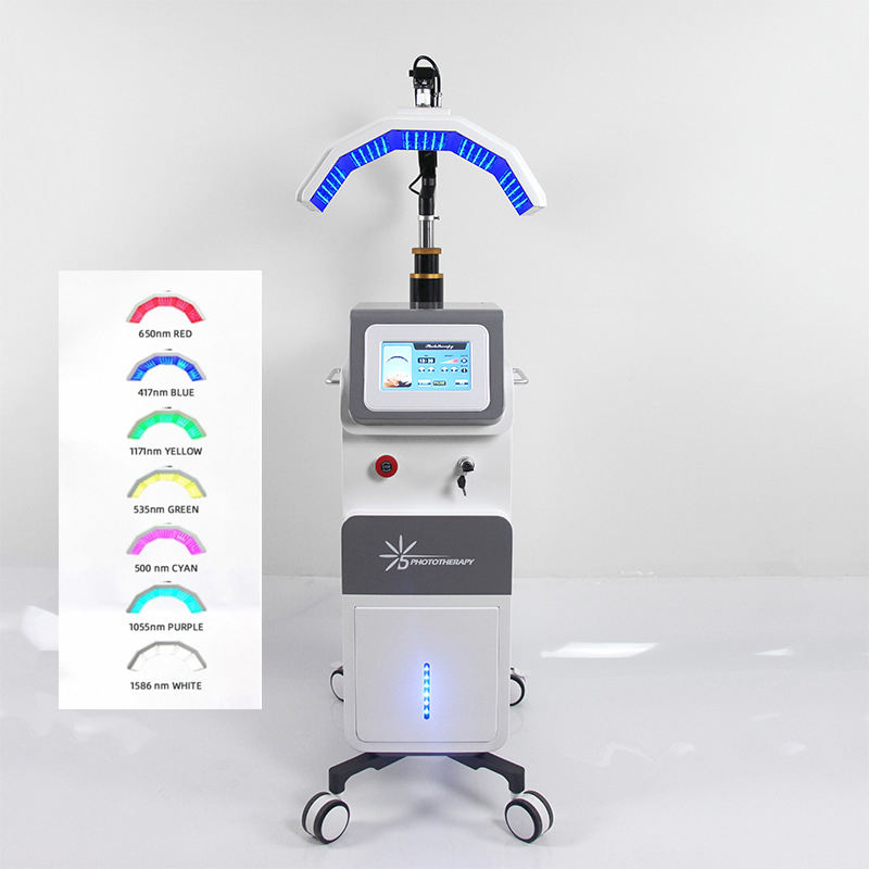 Newest 7 Color Led Light Therapy Pdt Led Facial Photodynamic Therapy For Skin Rejuvenation Led Red Blue Orange Led Face Light Therapy