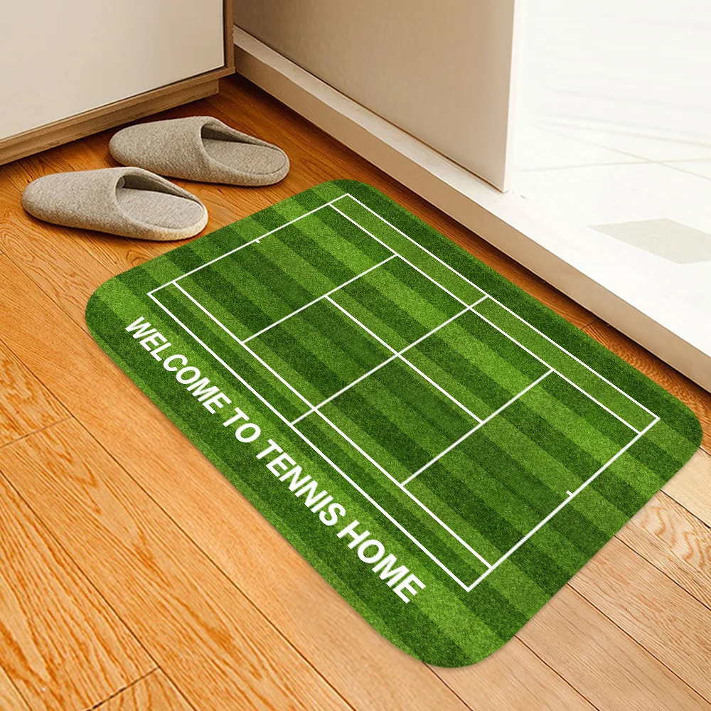 Carpet Anti-skid Tennis Court Doormat Flannel Water-absorbing Rug Home Bathroom Mat Floor Balcony Rugs Kitchen Mat Home Entrance Indoor 231021