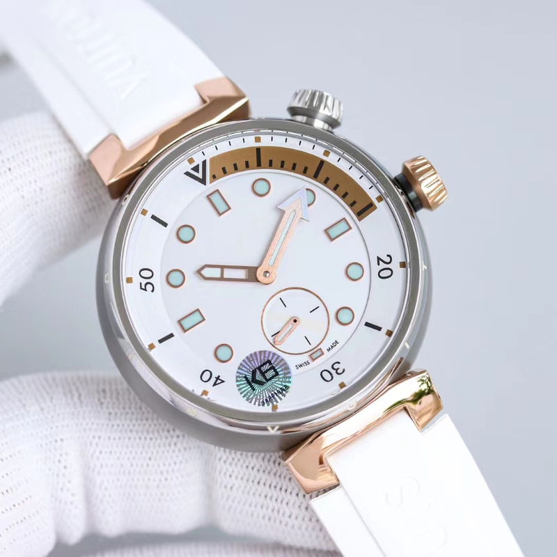 44mm large size men's mechanical high-quality wristwatch push-button quick release design Swiss first-tier brand premium texture printing three-dimensional