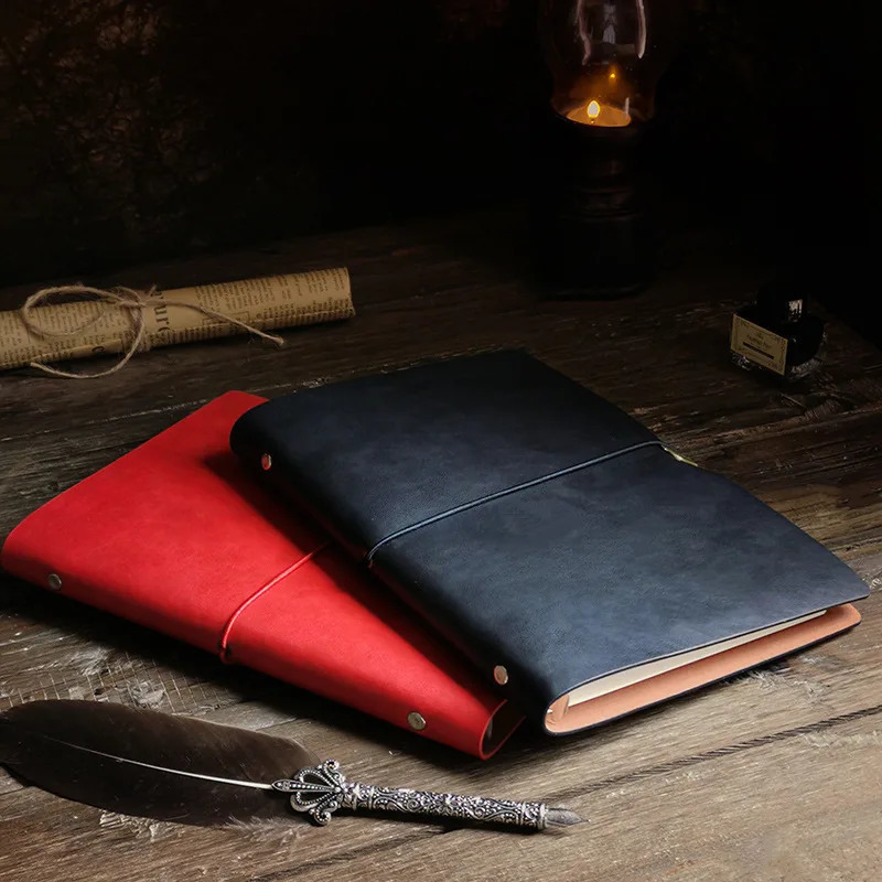 Notepads Retro A6/A5/B5 Soft Pu Leather Travel Journal Notebook 80 Sheets Loose-leaf Binder Diary Agenda Planner School Stationery 231020 - view 3