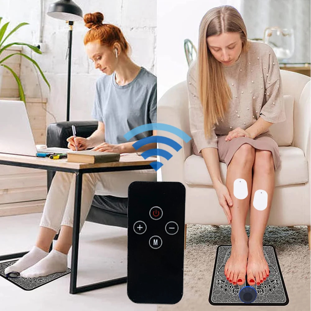 Foot Massager Electric EMS Pad Portable Foldable Massage Mat Muscle Stimulation Improve Blood Circulation Relief Pain Relax Feet 231020