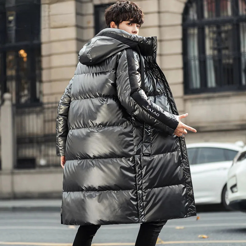 Men's Vests Men Winter Down Jacket Fashion White Duck Thick Warm Clothing Extended Section Parka 231020