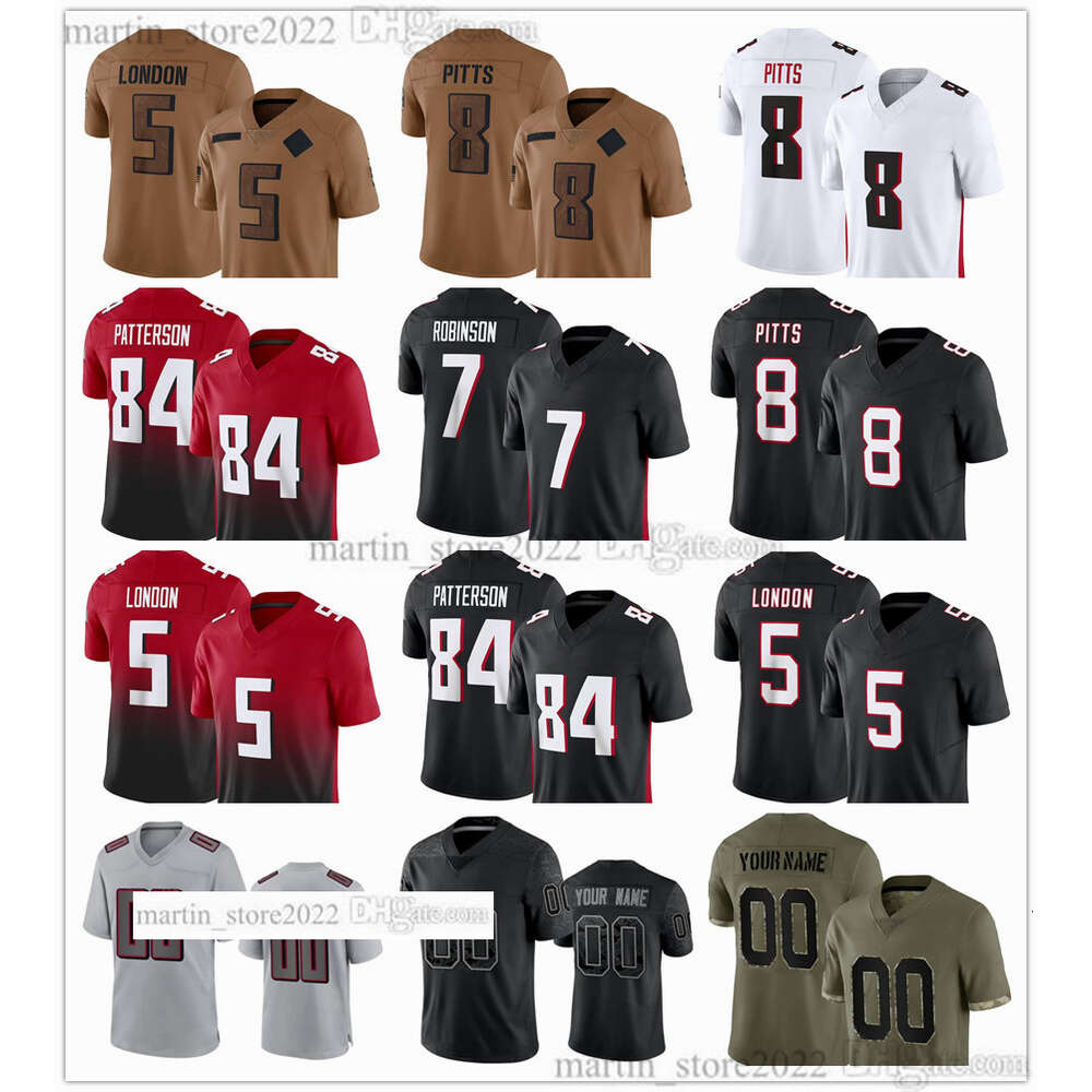 Football Jerseys 2023 Salute To Service Jersey 5 Drake London 8 Kyle Pitts 7 Bijan Robinson 97 Grady Jarrett 9 Desmond Ridder 24 AJ Terrell Jr 84 Cordarrelle Patterson 6