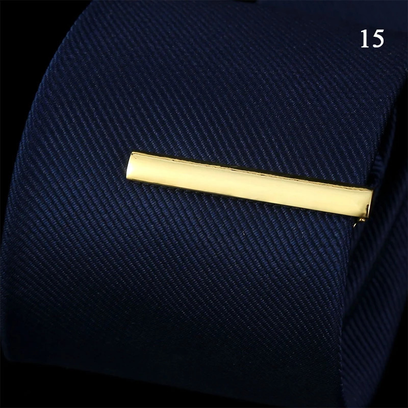 Cuff Links Metal Silver Color Tie Clip For Men Wedding Necktie Clasp Gentleman Ties Bar Crystal Pin Mens Accessories 231020
