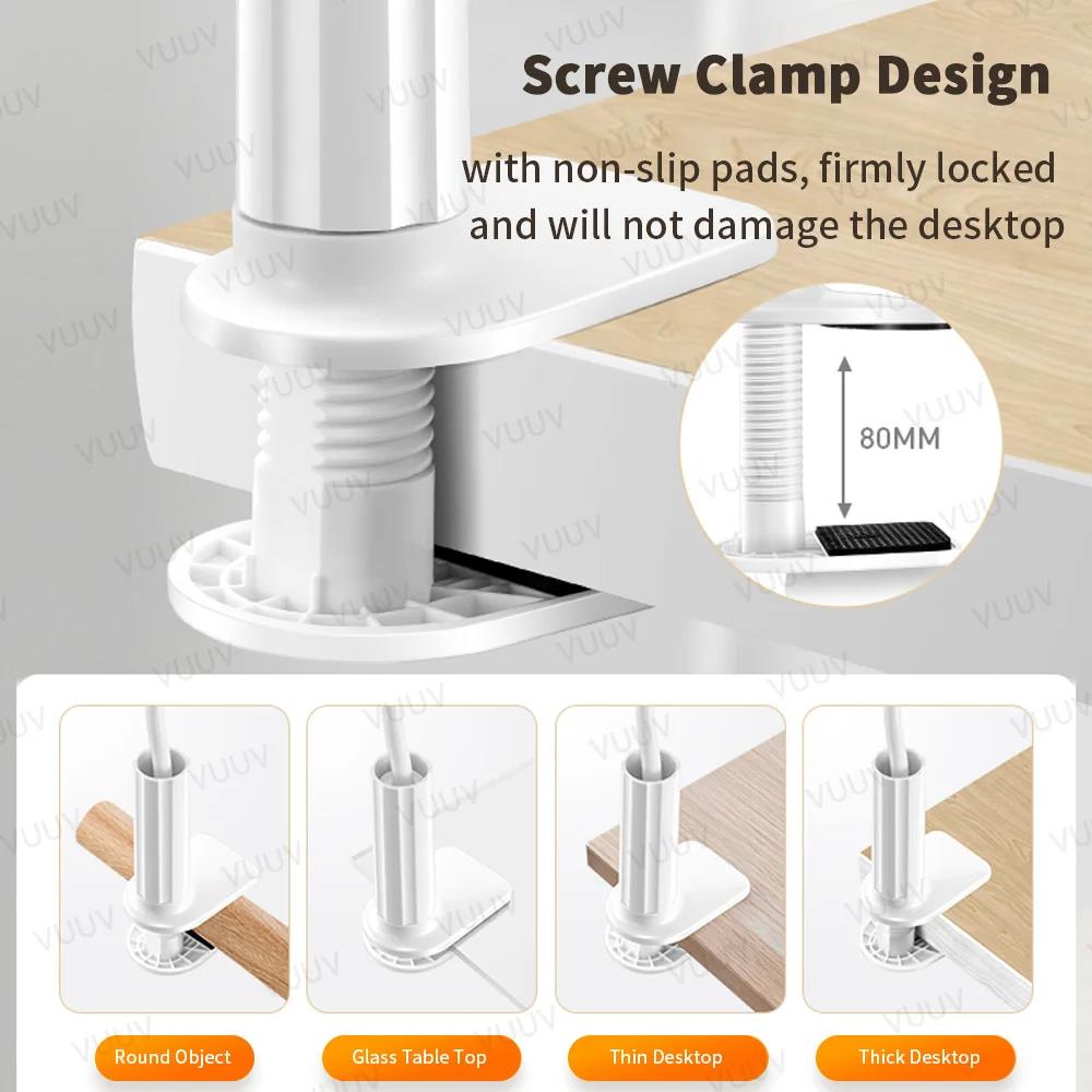Phone Tablet PC Holder Bed Desk Flexible Long Arm Clamp Tablet Stand For iPad 10 9 8 7 Air Pro Max mini iPhone 12 13 14 15 Samsung Xiaomi MIX 10 11 12