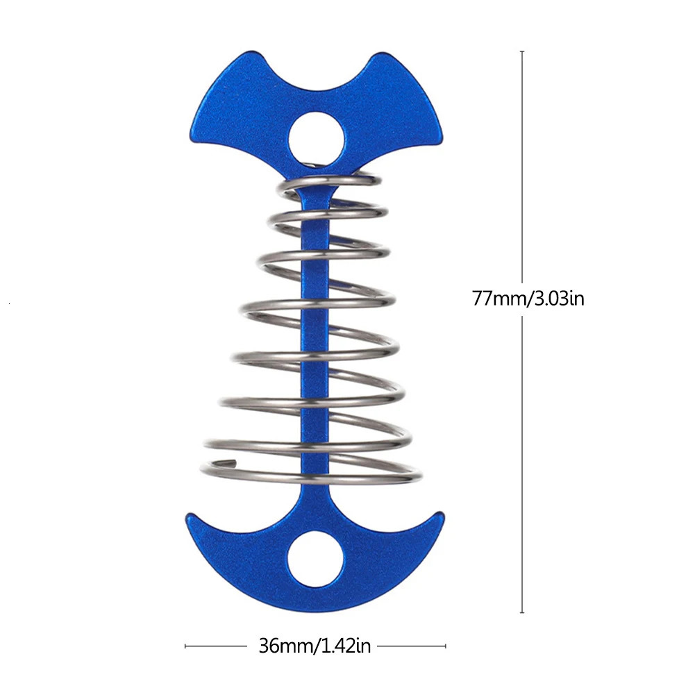Outdoor Gadgets 10-30pcs Deck Anchor Pegs Fishbone Tent Stakes with Spring Buckle Windproof Aluminium Alloy Wind Rope Anchor Camping Tent Nail 231021