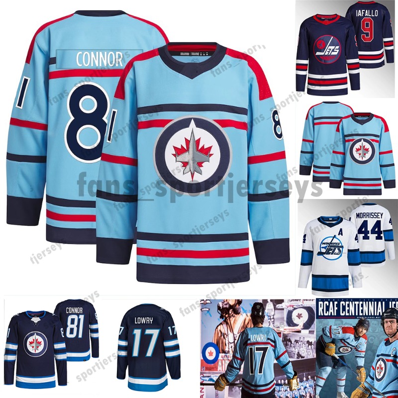2023 Custom Honour RCAF Centennial Winnipeg Adam Lowry Jet Jersey Laurent Brossoit Hellebuyck Brossoit Stanley Schmidt Morrissey Namestnikov Dillon Jersey