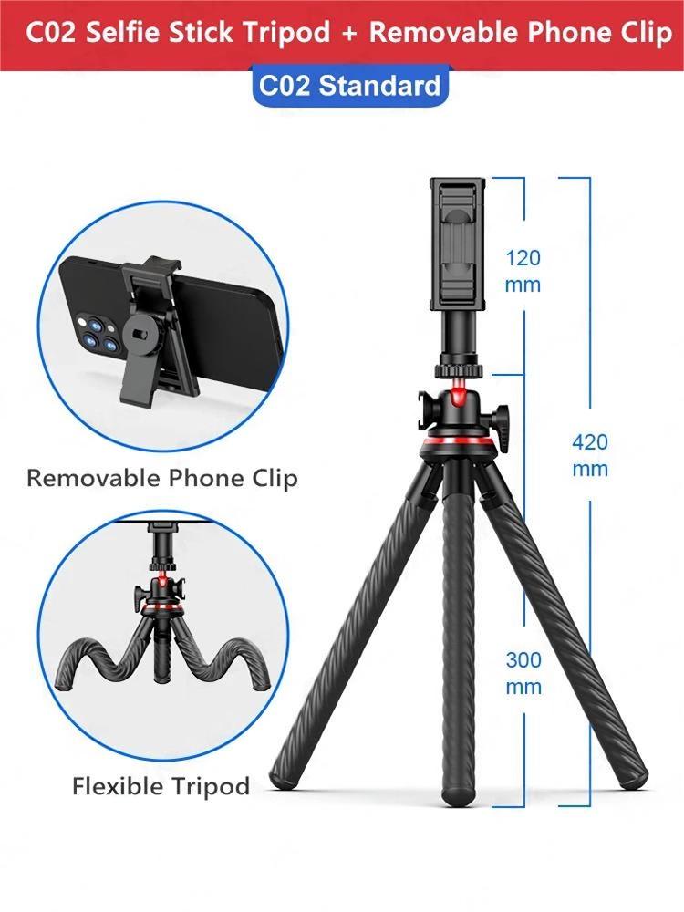 Flexible Selfie Stick Sponge Octopus Tripod With Extend 1/4'' Screw Mobile Phone Clip For IPhone Xiaomi Samsung Smartphone Canon Nikon Sony 