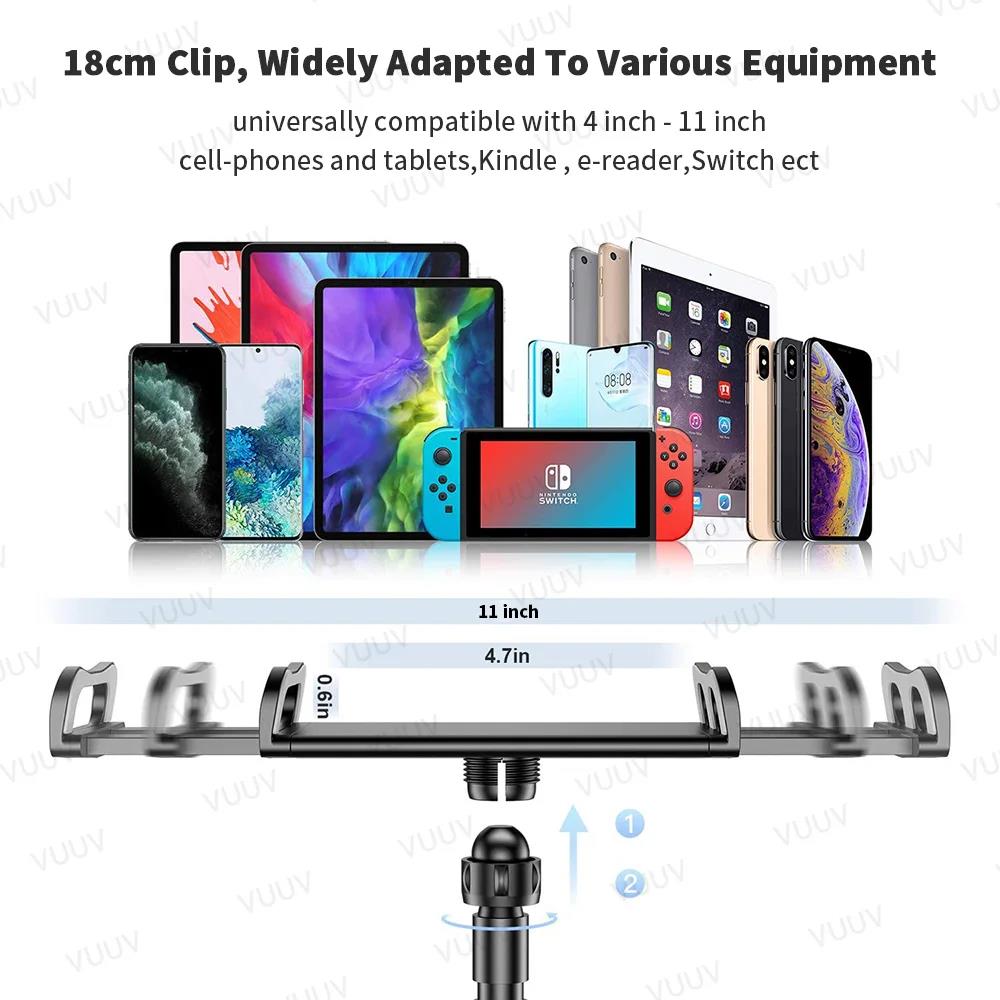 Phone Tablet PC Holder Bed Desk Flexible Long Arm Clamp Tablet Stand For iPad 10 9 8 7 Air Pro Max mini iPhone 12 13 14 15 Samsung Xiaomi MIX 10 11 12