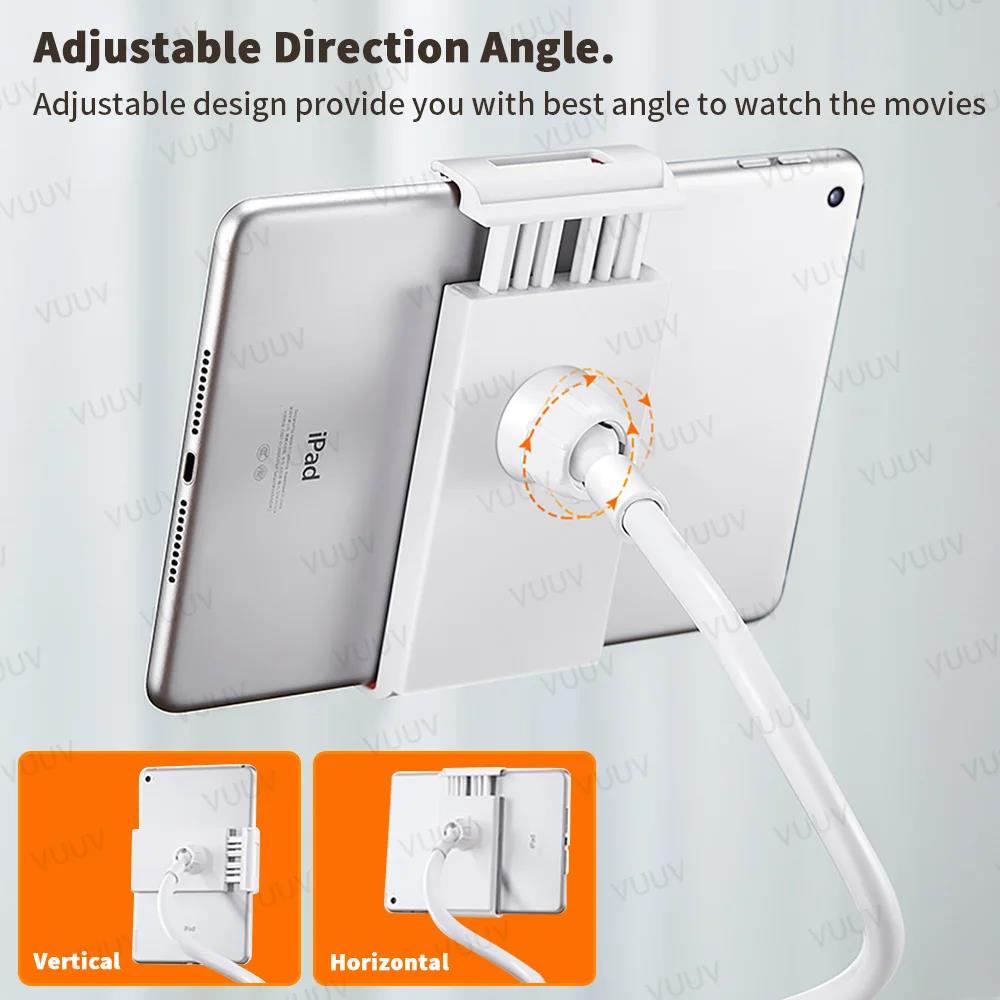 Phone Tablet PC Holder Bed Desk Flexible Long Arm Clamp Tablet Stand For iPad 10 9 8 7 Air Pro Max mini iPhone 12 13 14 15 Samsung Xiaomi MIX 10 11 12