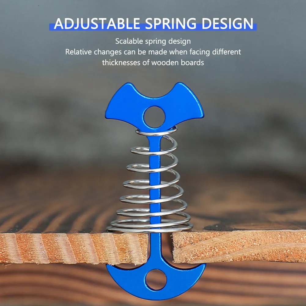 Outdoor Gadgets 10-30pcs Deck Anchor Pegs Fishbone Tent Stakes with Spring Buckle Windproof Aluminium Alloy Wind Rope Anchor Camping Tent Nail 231021