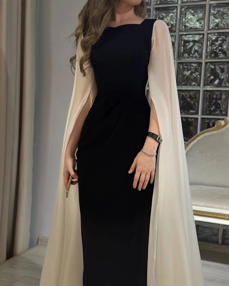 Casual Dresses STYLISH LADY Cloak Cape Dress 2023 Autumn Women Long Sleeve O Neck Bodycon Elegant Office Party Maxi