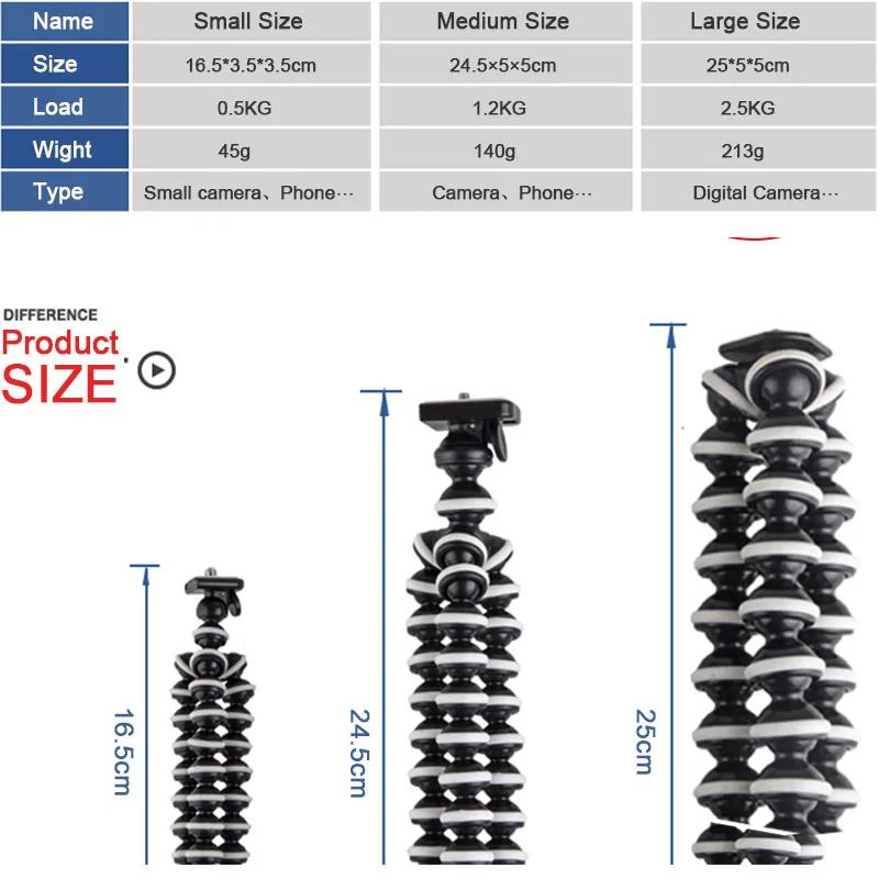 Mini Octopus Tripod Stand Flexible Gorillapode Camera Table Desk Holder For iphone Huawei Samsung Galaxy Note S23 S22 S21 S20 Xiaomi Canon Nikon Sony 