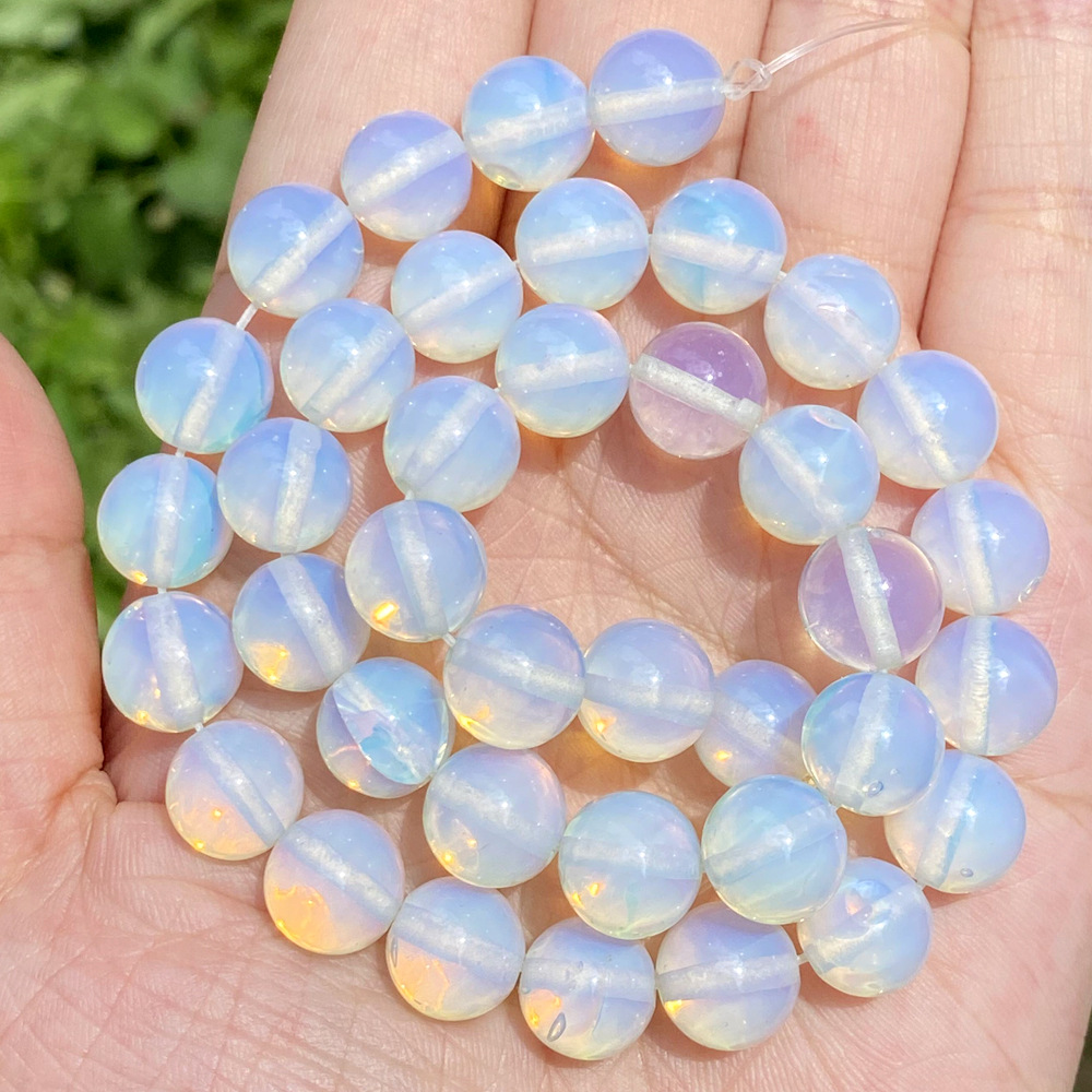 8mm Natural Stone Beads Round Smooth Tiger Eye Lava Amazonite Turquoises Agates Jaspers Gemstone Loose Bead for Jewelry Making DIY Bracelet Necklace A
