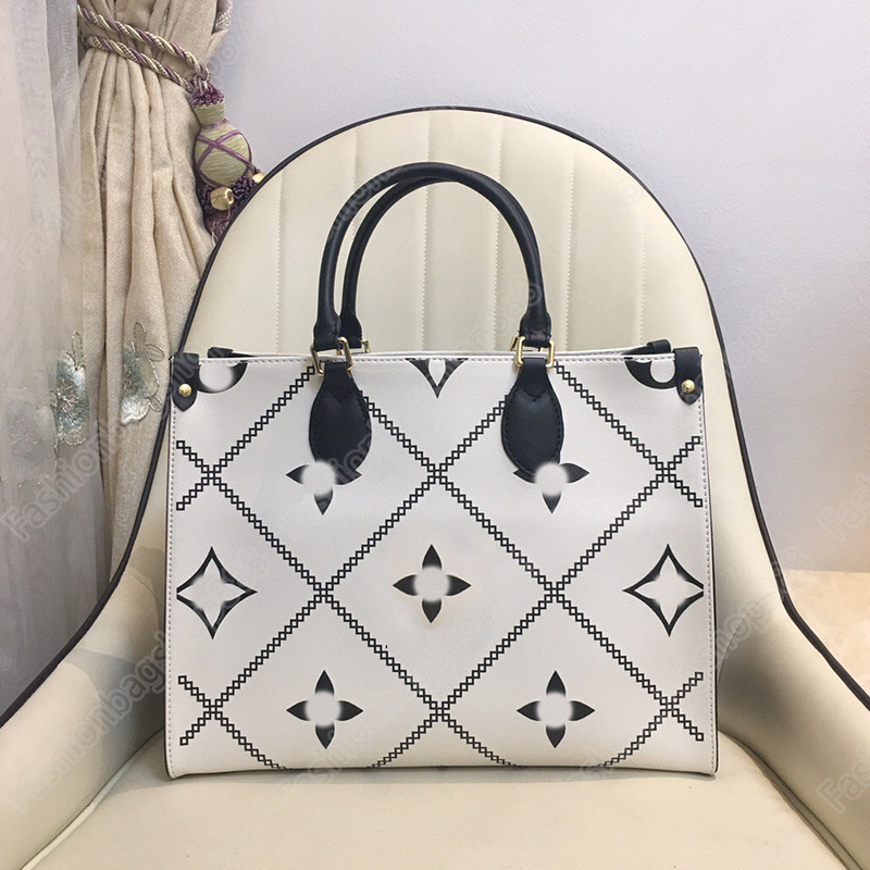Shopping Bag High Quality the Tote Bags Onthego handbag Fashion Women Handbags Genuine Leather Luxury Shoulder Bag Tote Handbags Embossed Large Capacity Cross body