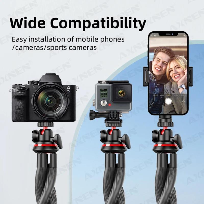 Flexible Selfie Stick Sponge Octopus Tripod With Extend 1/4'' Screw Mobile Phone Clip For IPhone Xiaomi Samsung Smartphone Canon Nikon Sony 
