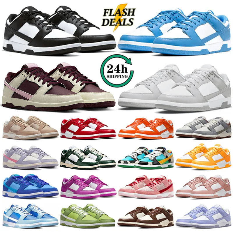 2025 Men Women Designer Shoes Flat Sneakers Panda Triple White Black Grey Fog Orange Pink University Blue Red Green Red Hiking Outdoor Mens Sports Trainers
