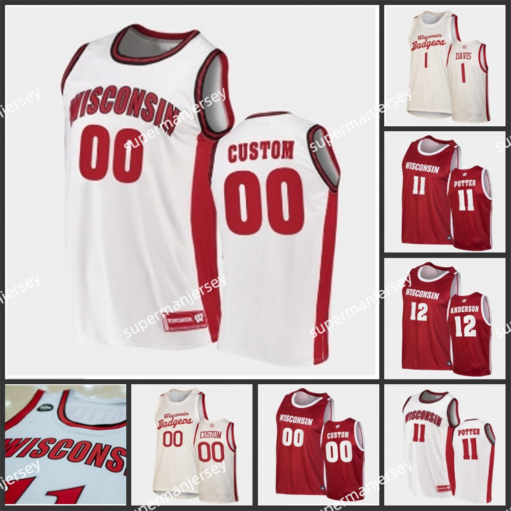 Wisconsin Badgers Basketball Jersey 2 AJ Storr 25 John Blackwell 31 Nolan Winter 33 Jack Janicki Wisconsin Jerseys Custom Stitched Mens Youth 12 Trevor Anderson