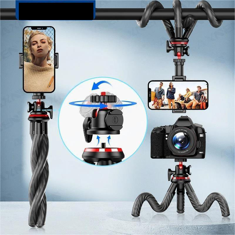 Flexible Selfie Stick Sponge Octopus Tripod With Extend 1/4'' Screw Mobile Phone Clip For IPhone Xiaomi Samsung Smartphone Canon Nikon Sony 