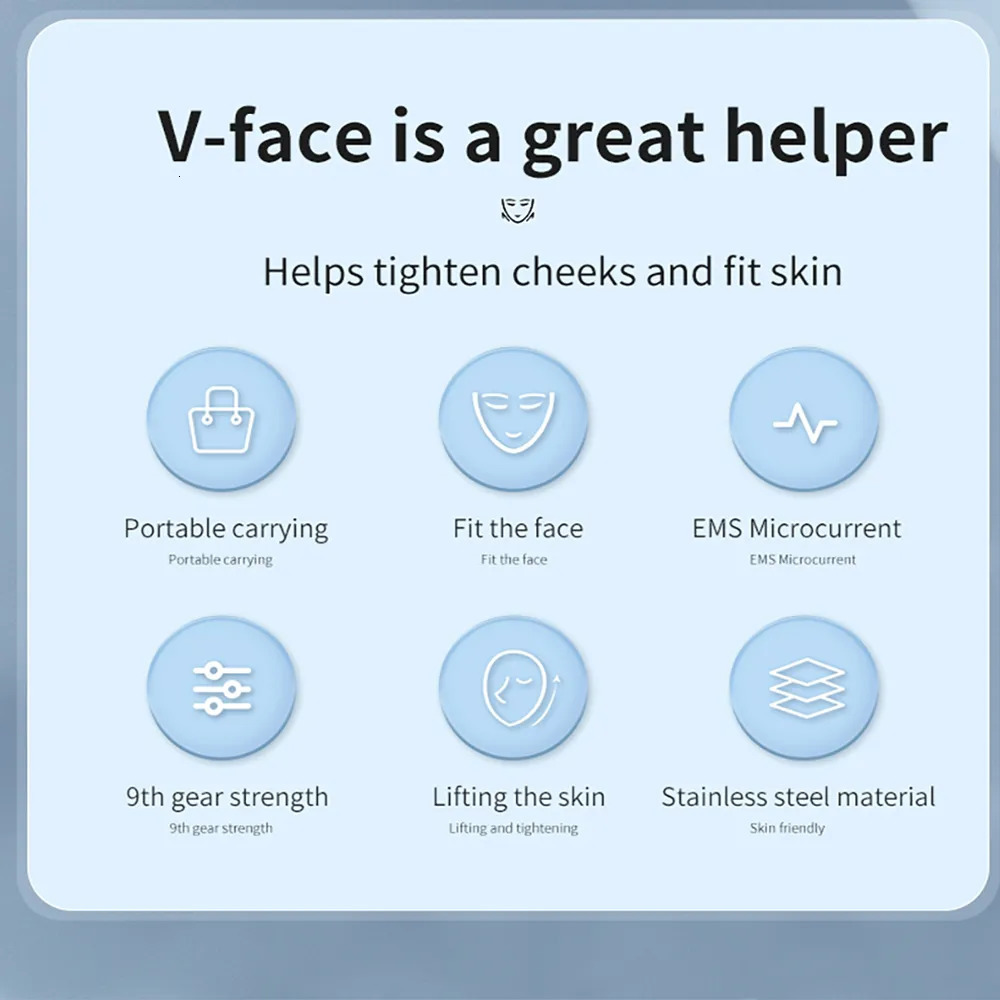Face Massager EMS V-Face Double Chin Reducer V Face Massager Shape Lifting Slimming Microcurrent Beauty Device V-Line Chin Up Remover 231021