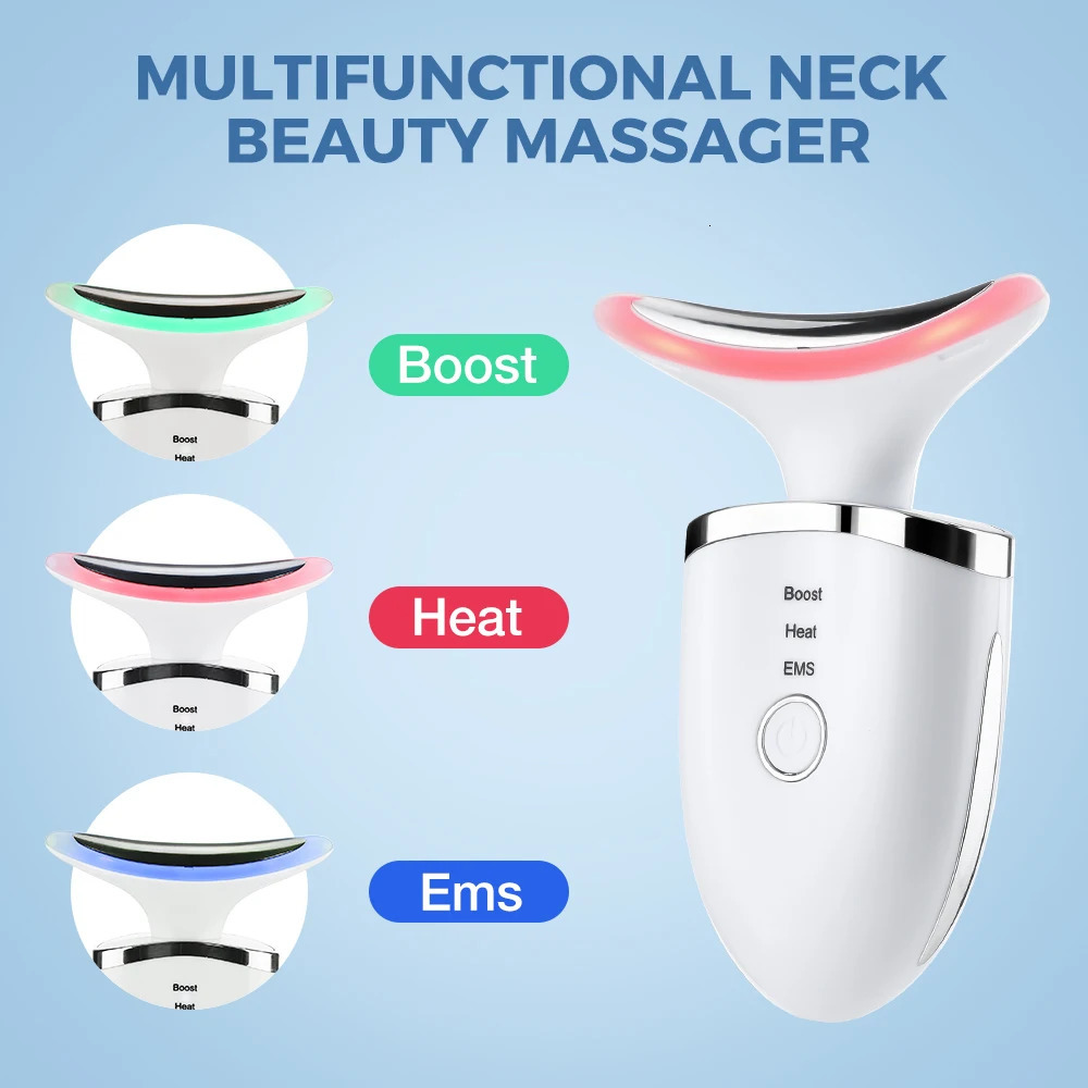 Face Massager EMS Thermal Neck Lifting and Tighten Massager Electric Microcurrent Wrinkle Remover LED Pon Face Beauty Device for Woman 231021