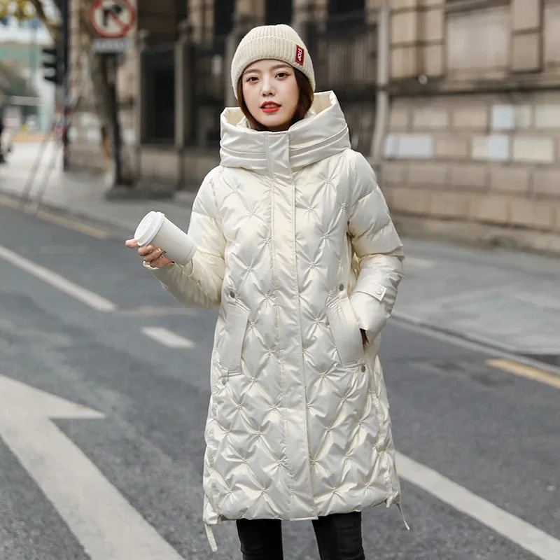 Women's Down Parkas Winter Fashion Long Cottonpadded Coat Womens Casual Hooded Jacket Female hjgyu 231023