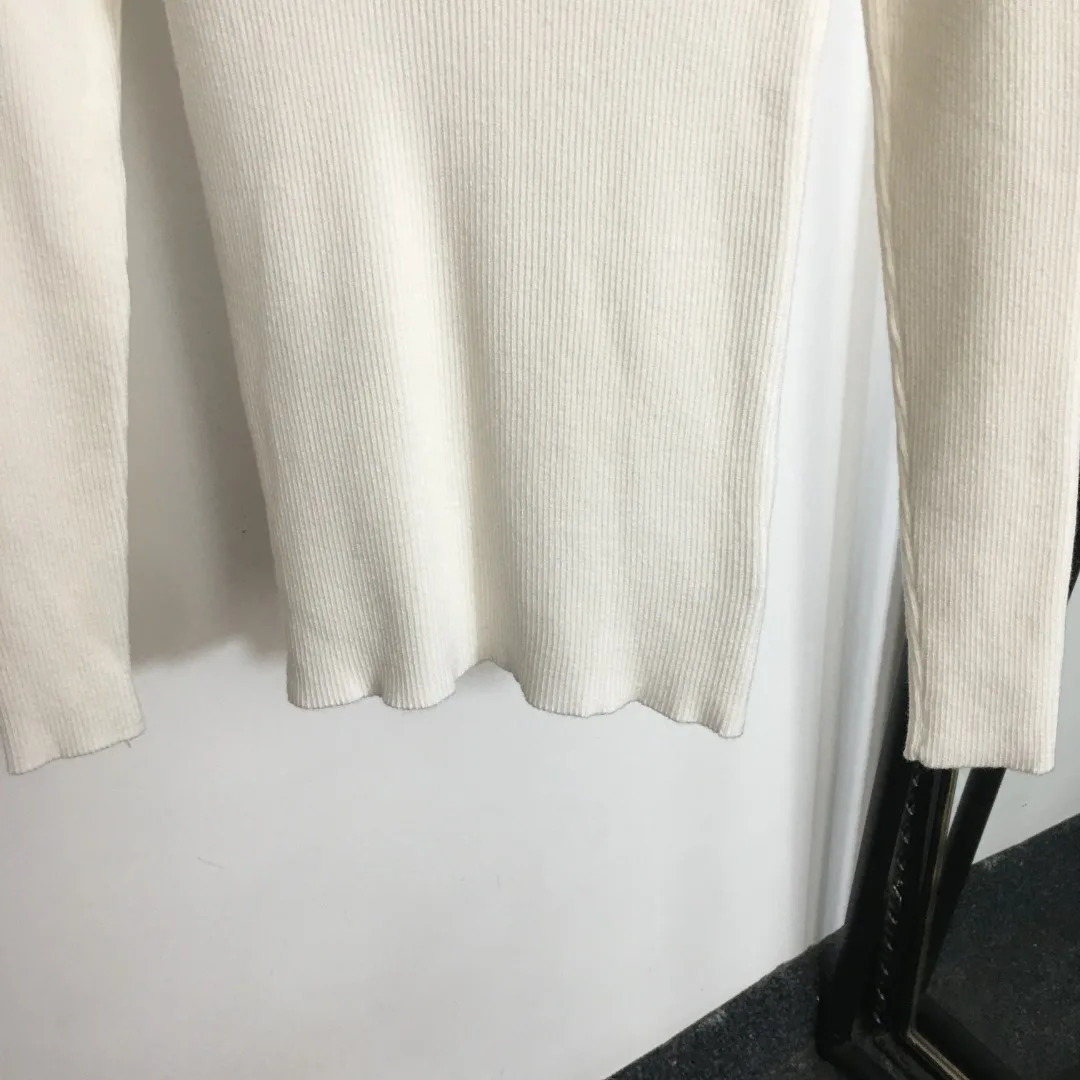 Women's Sweaters Woman Dress Pit Embroidery Long-Sleeved Pullover Sweater Jacquard Casual Slim Fit Bottoming Shirt Fashion Woman Clothing 231023