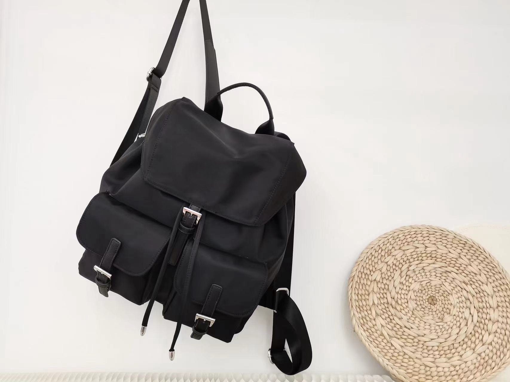 Designer Black Backpack School Bag Nylon Student Bag Outdoor Travel Shoulder Bag Men Ladies Backpack