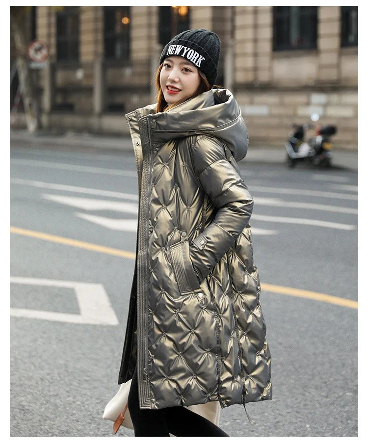 Women's Down Parkas Winter Fashion Long Cottonpadded Coat Womens Casual Hooded Jacket Female hjgyu 231023