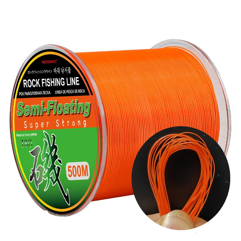 Braid Line 500m Semifloating Monofilament Nylon Fishing White Pink Orange Green Yellow Rock Sea Lure Pole Accessories 231023