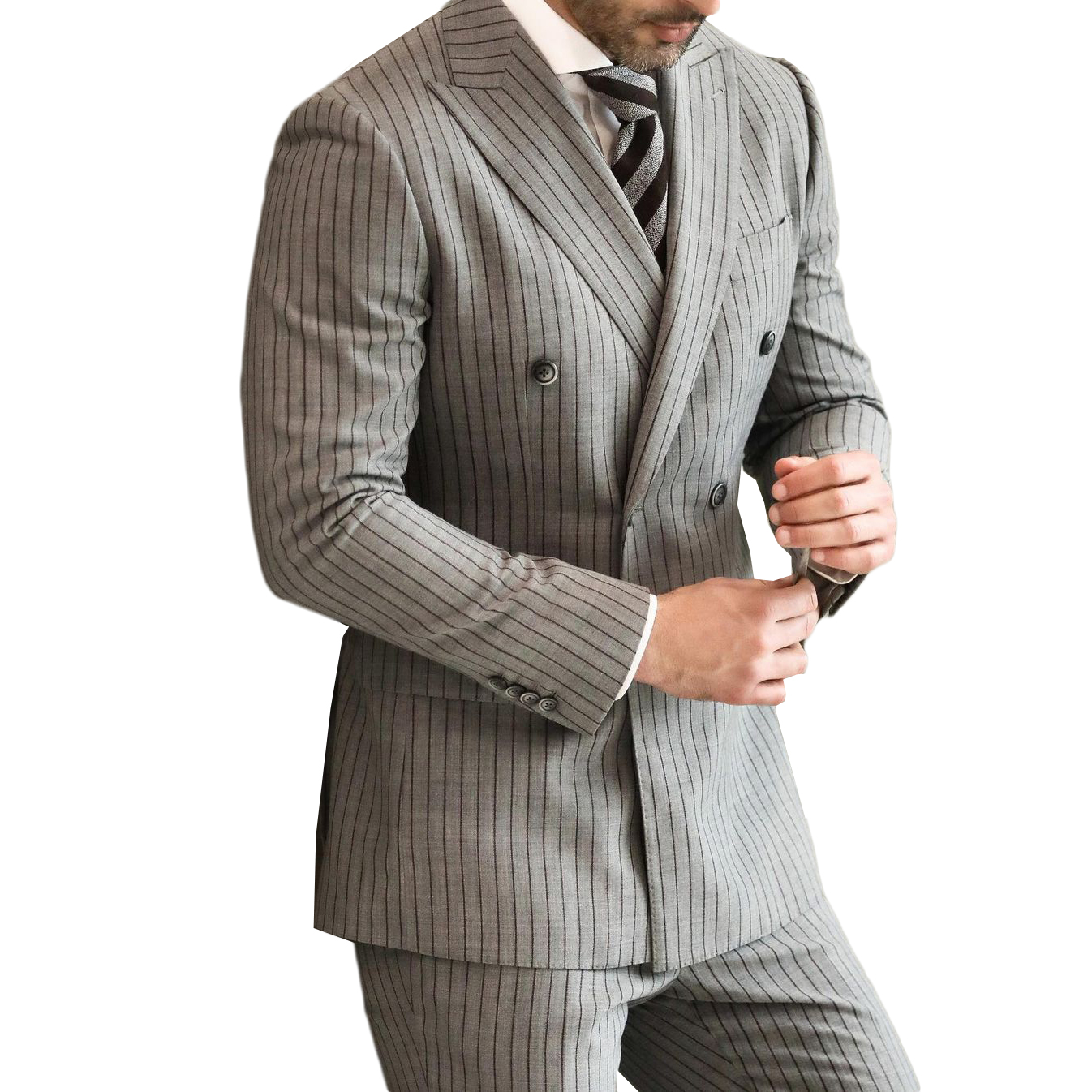 Formal Suit For Men Wedding Tuxedos Double Breasted Jacket And Pants 2 Pieces Set Business Blazer Groom Wear