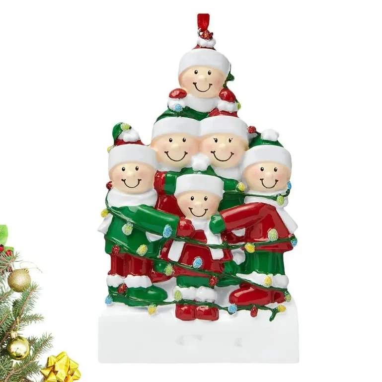 Personalized Resin Ornaments 2024 - Family Christmas Tree Decorations