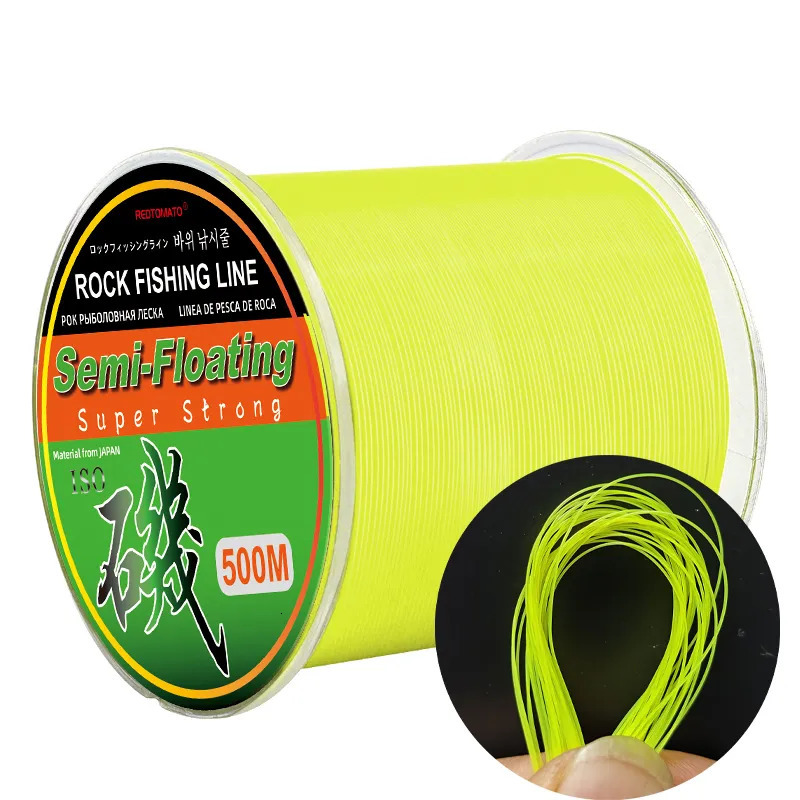 Braid Line 500m Semifloating Monofilament Nylon Fishing White Pink Orange Green Yellow Rock Sea Lure Pole Accessories 231023