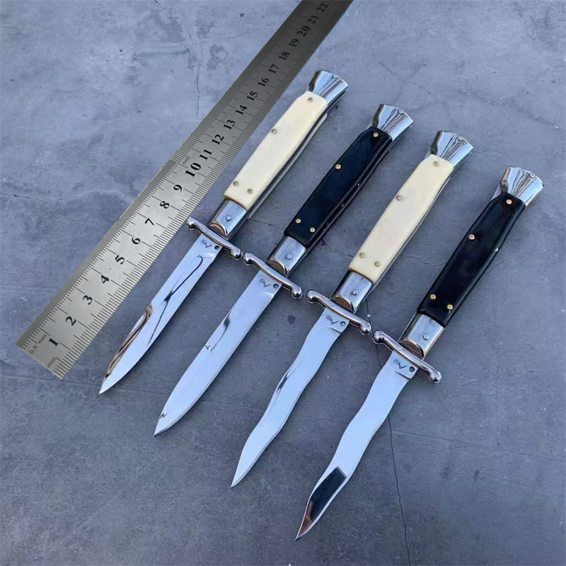 2025 new Italian Style Mirror Tactical Folding Knife EDC Hunting Knives 440C Blade Acrylic Handle Portable Outdoor Camping Survival Tools BM 535 565 3