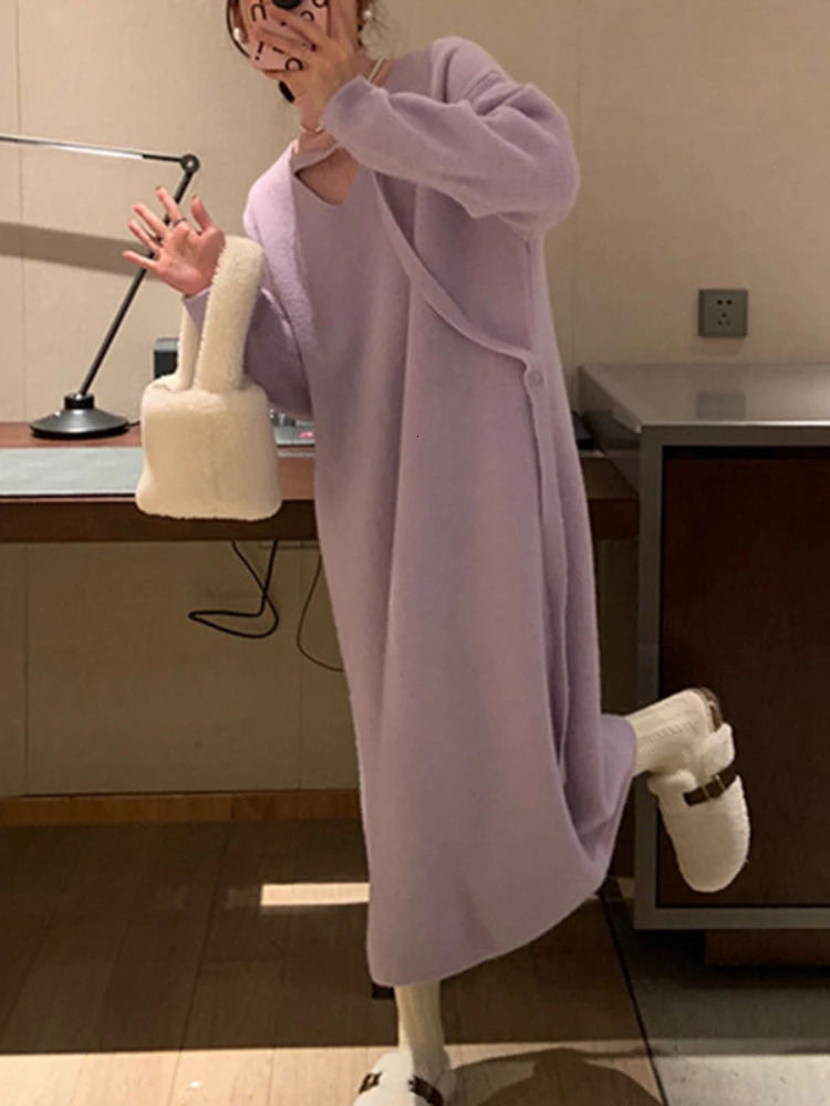 Women's Sweaters Oversized Sweater Pullover Long Sleeve Dresses Korean Fashion Sweater Women Elegant Long Dress Top Autumn Sweater Dress 231023