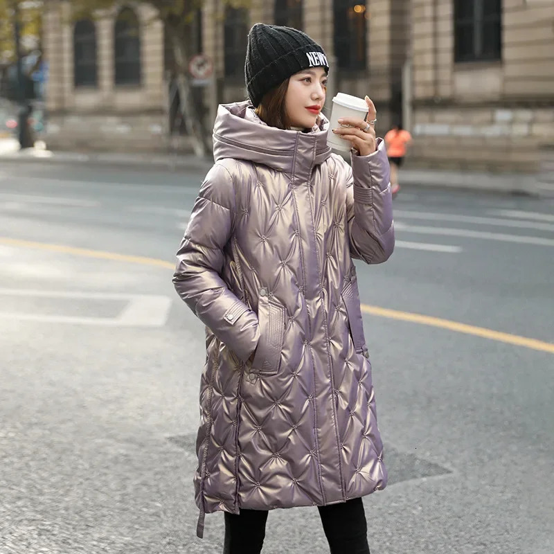 Women's Down Parkas Winter Fashion Long Cottonpadded Coat Womens Casual Hooded Jacket Female hjgyu 231023