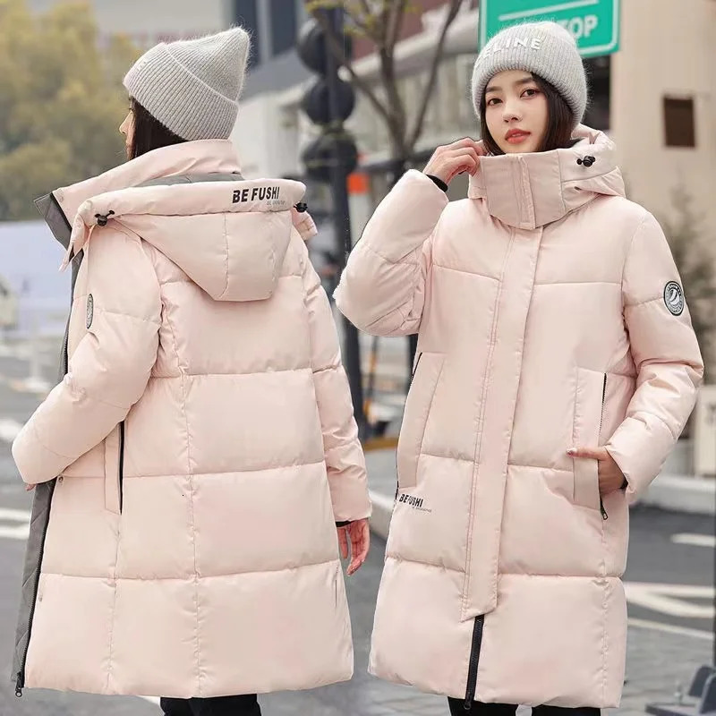 Women's Down Parkas Winter Jacket Women Parka 2023 Fashion Hooded Thick Warm Long Cotton Coat Female Casual Outwear Overcoat Ladies 231023Z