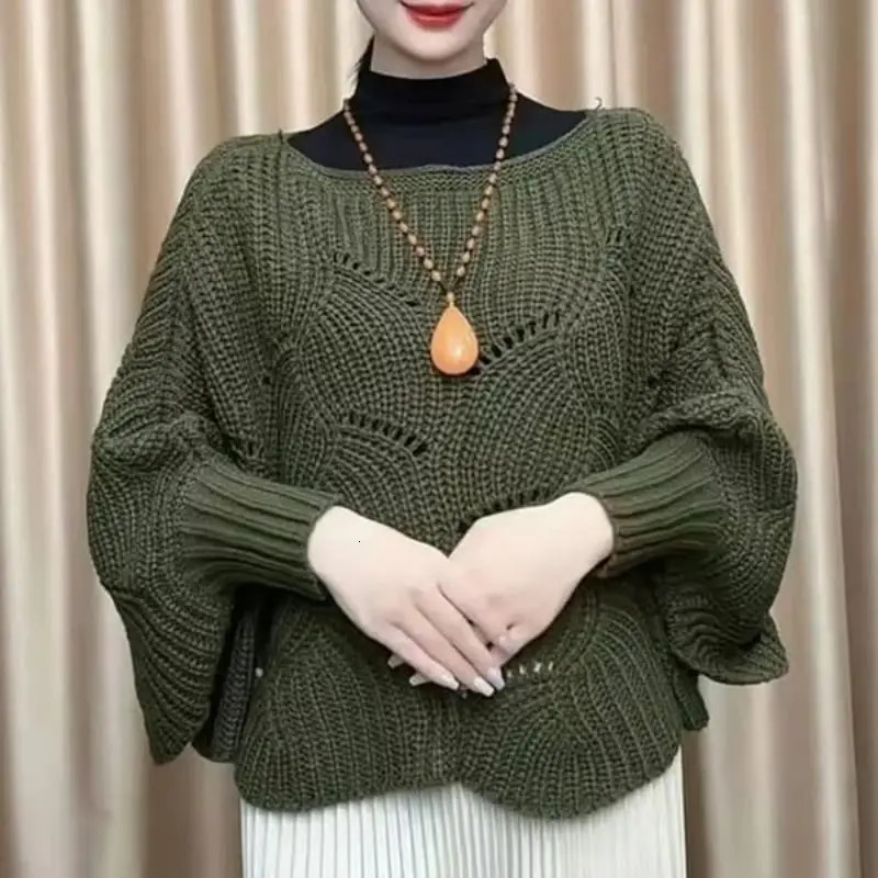 Women's Cape Women's Jackets Irregular Kintting Cloak Sweater Bat Sleeve Knitting Shawl Women Loose Pullovers Plus size loose fitting pullov