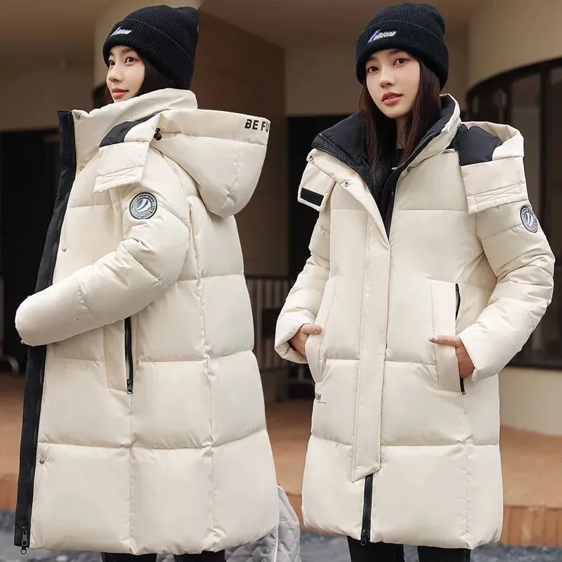 Women's Down Parkas Winter Jacket Women Parka 2023 Fashion Hooded Thick Warm Long Cotton Coat Female Casual Outwear Overcoat Ladies 231023Z