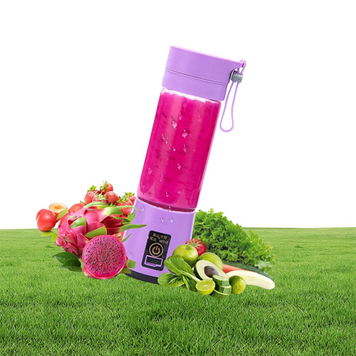 Electric Juicer Portable USB Electric Juicer 4 Blender Rechargeable Juicer Bottle Fruit Vegetable Personal Blender 380ml Outdoor J